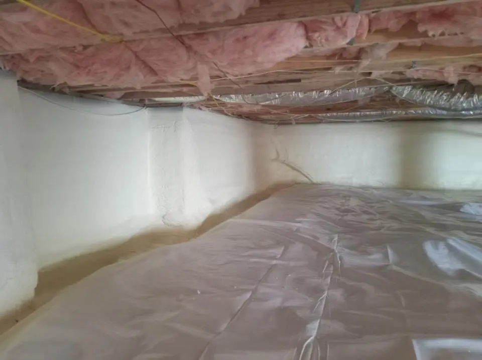Crawl space encapsulation with closed-cell spray foam for Flat Roof Repair in Fort Mill